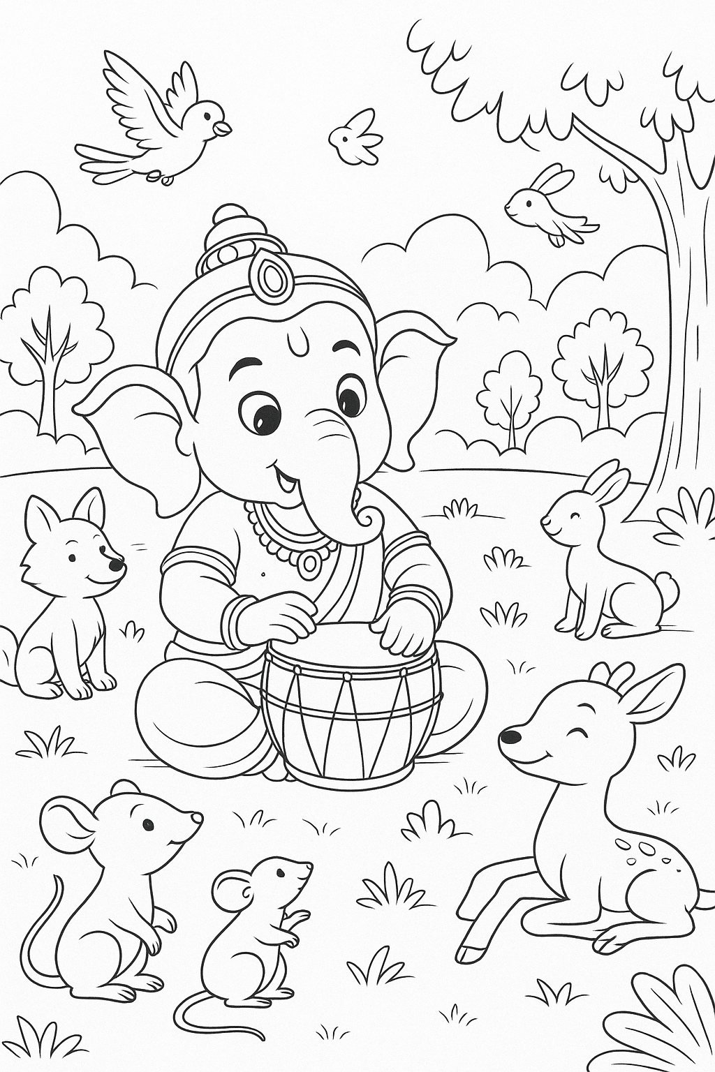 Ganesha’s Playful Adventures Coloring Book