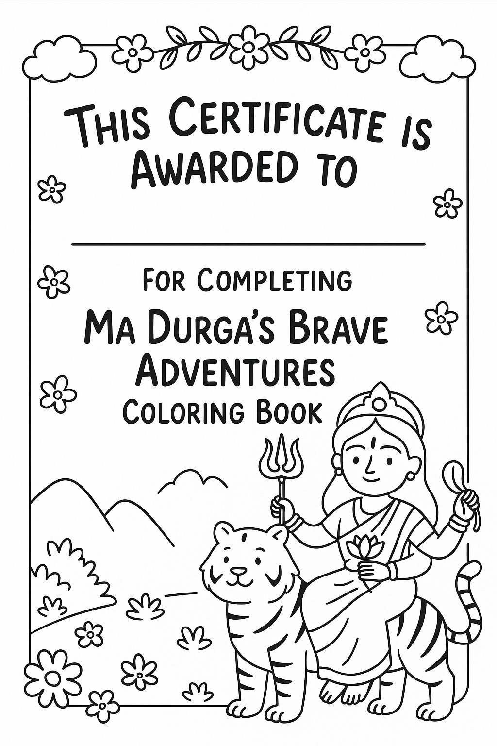 Ma Durga’s Brave Adventures: A Coloring Book for Little Hands