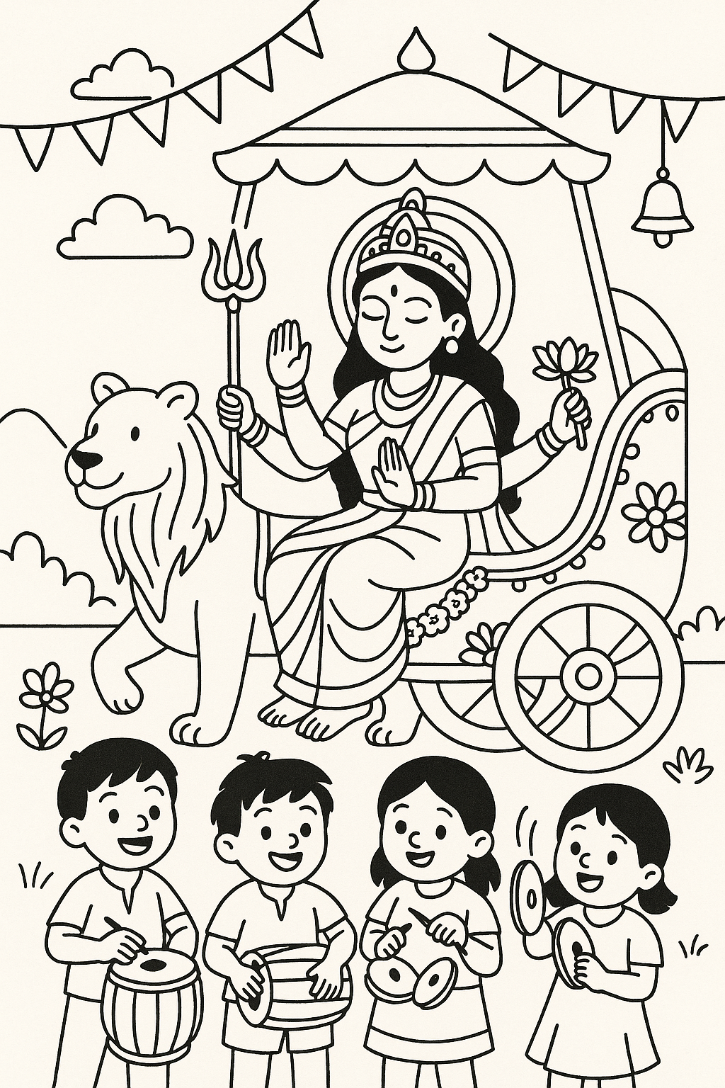 Ma Durga’s Brave Adventures: A Coloring Book for Little Hands