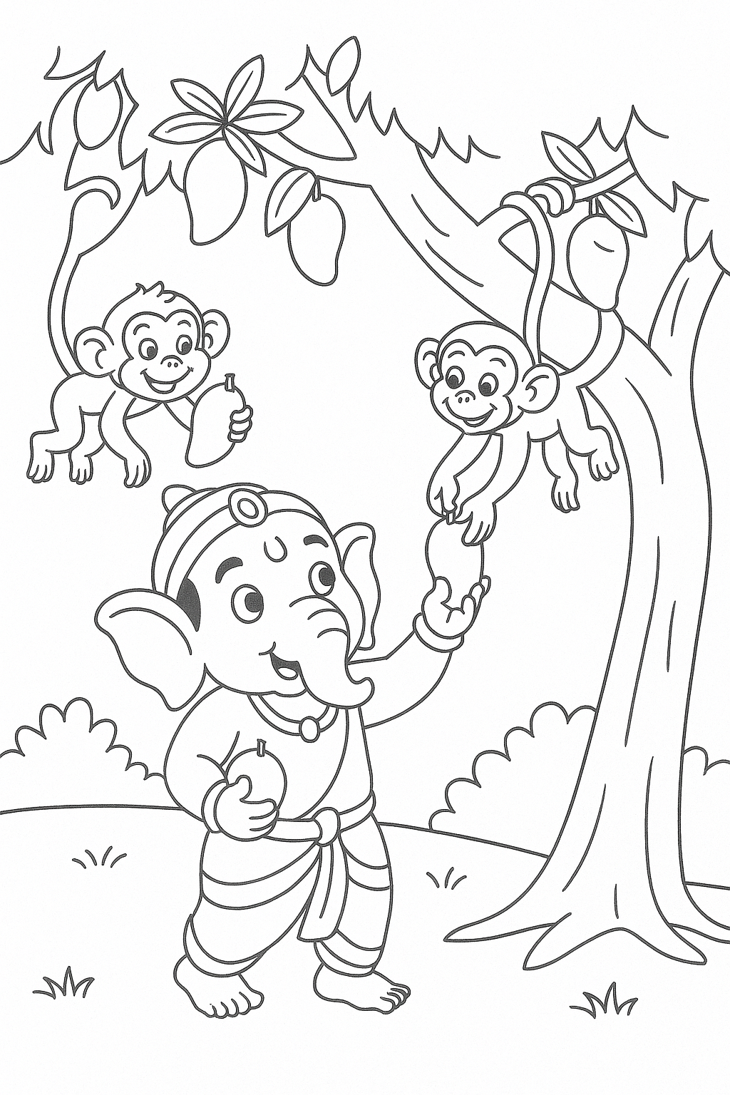 Ganesha’s Playful Adventures Coloring Book