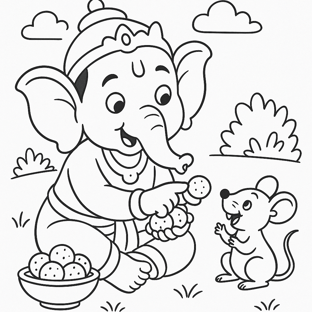 Ganesha’s Playful Adventures Coloring Book