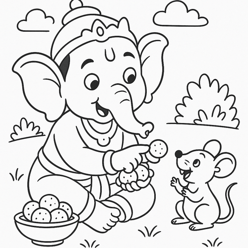 Ganesha’s Playful Adventures Coloring Book