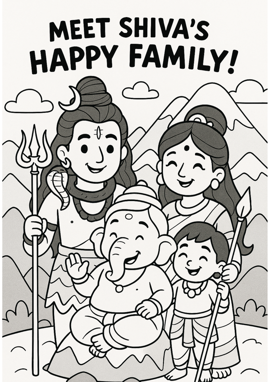 Lord Shiva’s Mystical World: A Coloring Adventure for Little Artists