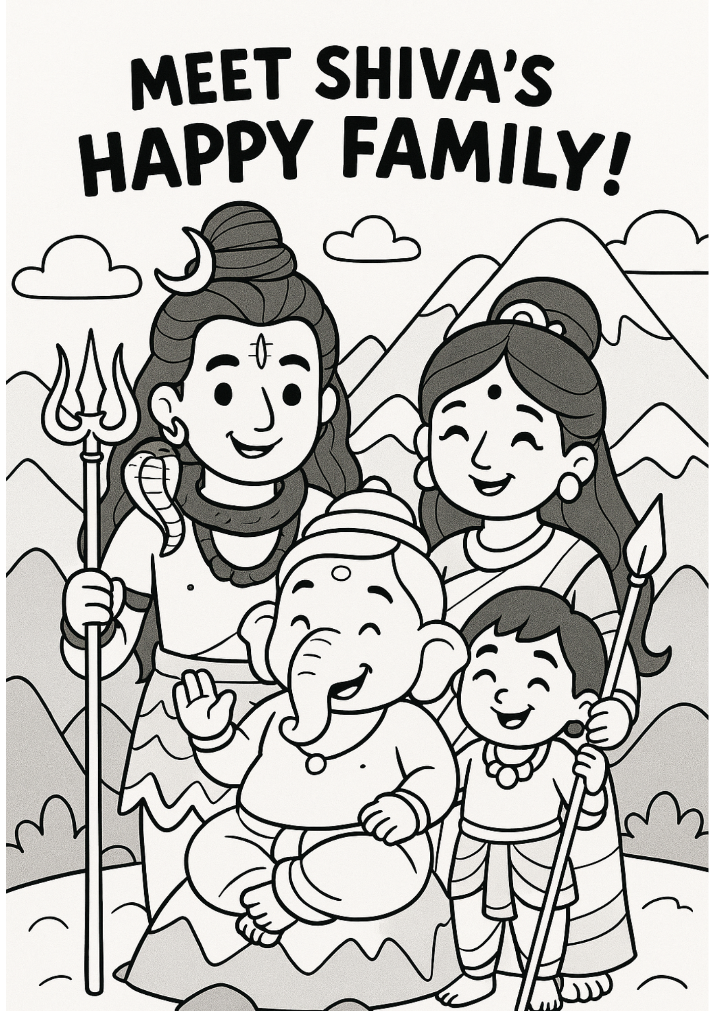 Lord Shiva’s Mystical World: A Coloring Adventure for Little Artists