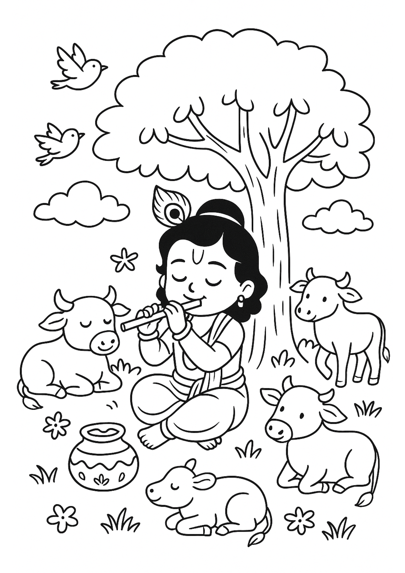 Little Krishna’s Mischief: A Coloring Book for Little Hands