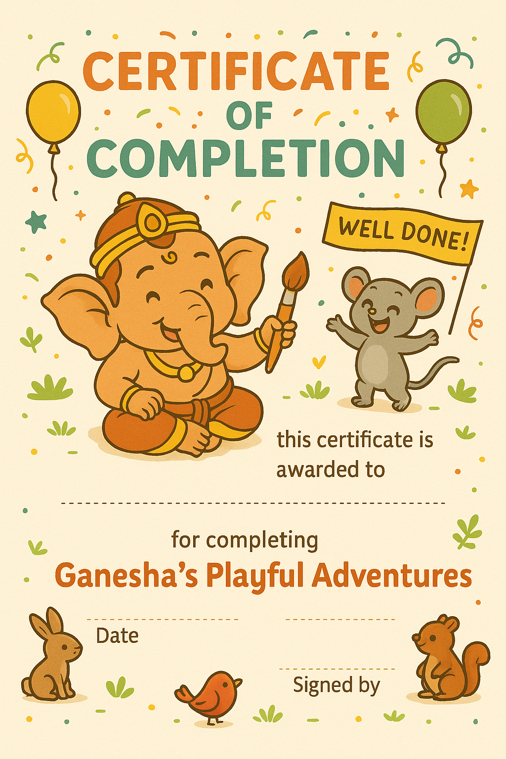 Ganesha’s Playful Adventures Coloring Book
